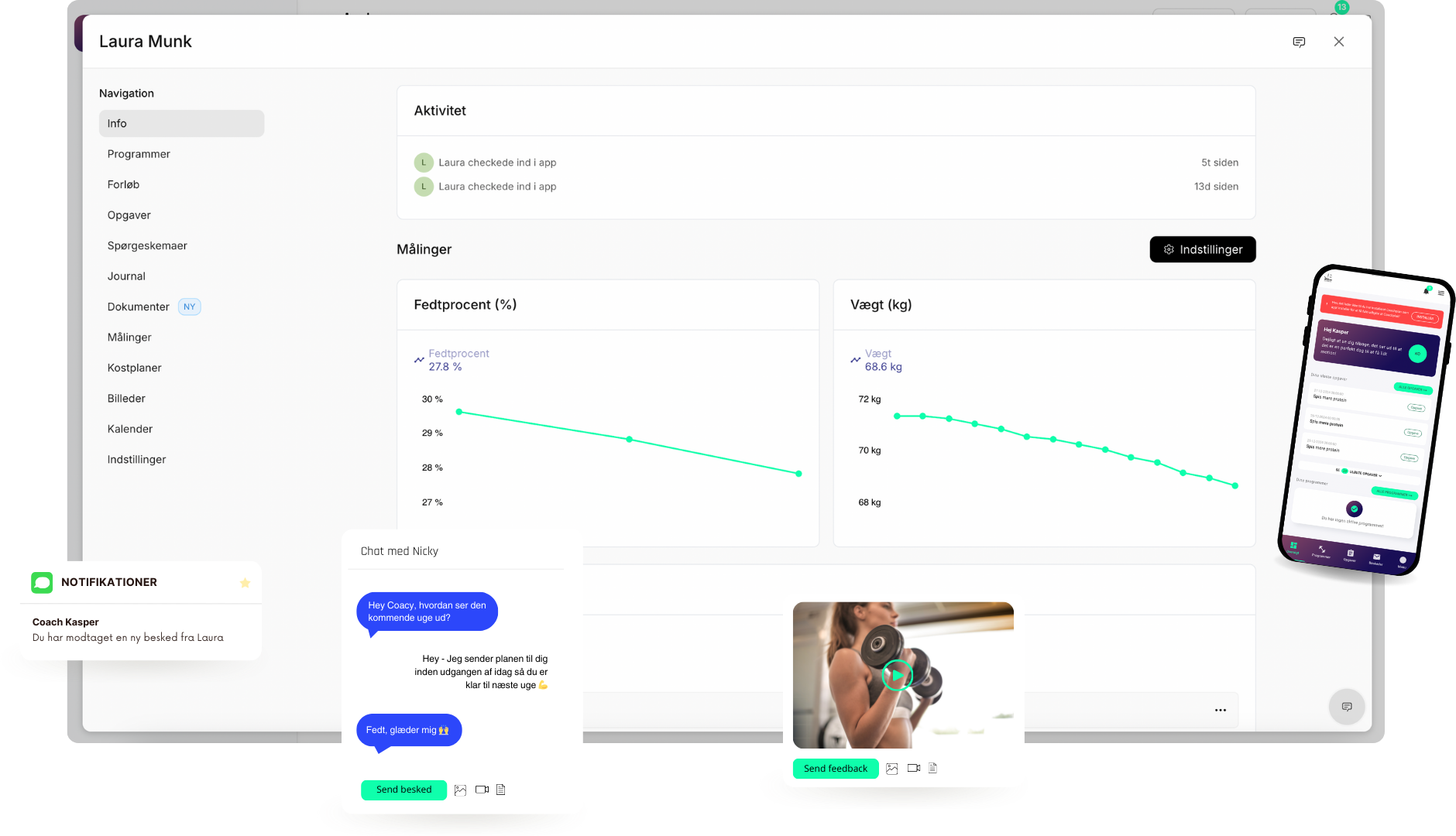 Coachplan platform — træningsprogrammer og klientoversigt